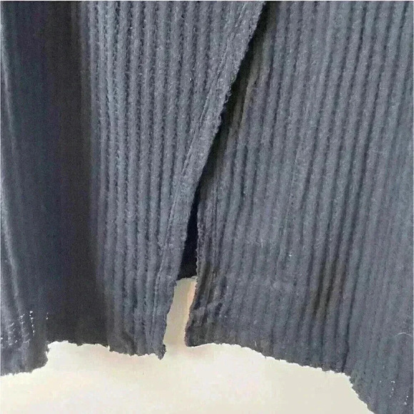 Free People NWT Juicy Long Sleeve Cowl Neck Split Back Thermal Black  New - Picture 7 of 9